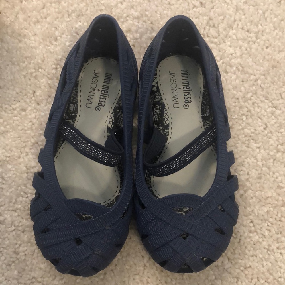 Mini Melissa + Jason Wu navy blue sandals toddler girl size 8